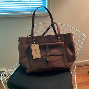 S -ZONE Women Vintage Genuine Leather Tote Bag Large Shoulder Purse Work Handbag